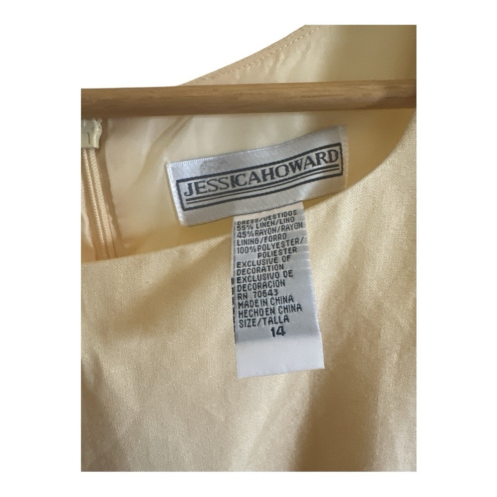 Jessica Howard Cream Embroidered Midi Dress Size 14 | Fully Lined | 55” Length - Picture 12 of 12